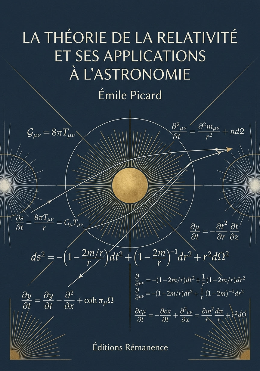 Livre La théorie de la relativité et ses applications à l’astronomie par Émile Picard - Couverture - Editions Remanence