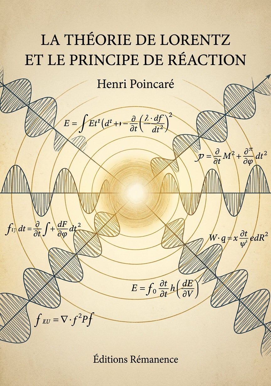 Livre La Théorie de Lorentz et le principe de réaction par Henri Poincaré - Couverture - Editions Remanence