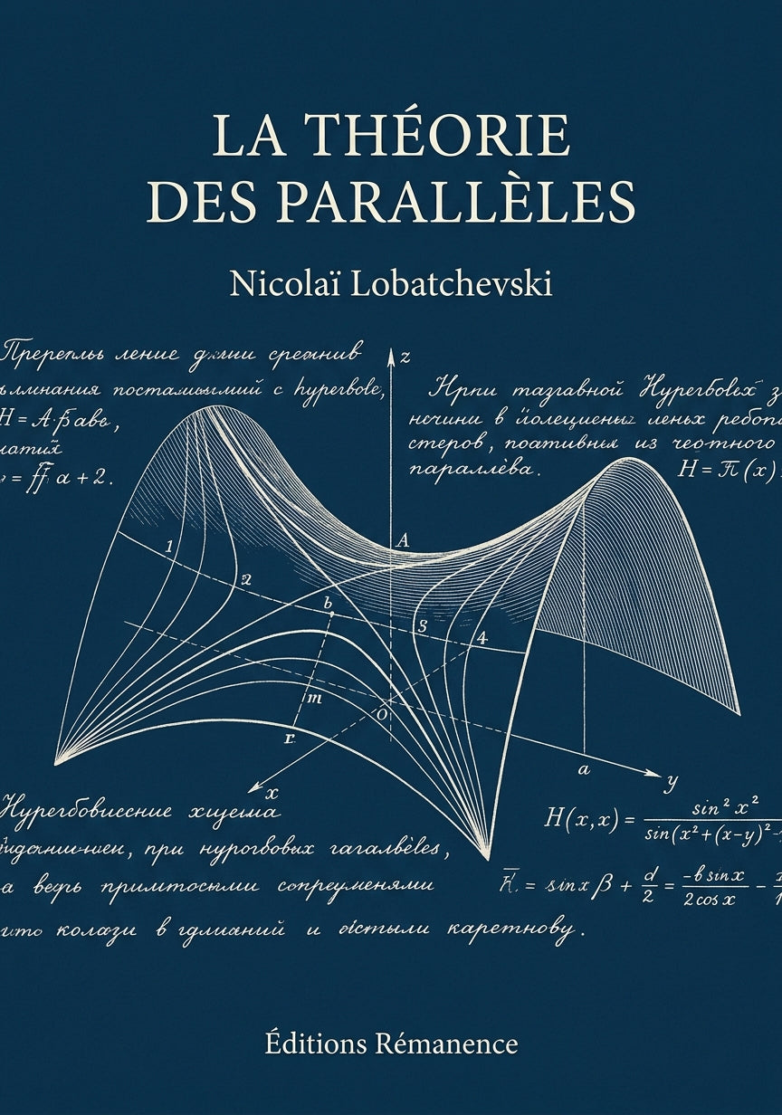 Livre La Théorie des parallèles par Nicolaï Lobatchevski - Couverture - Editions Remanence