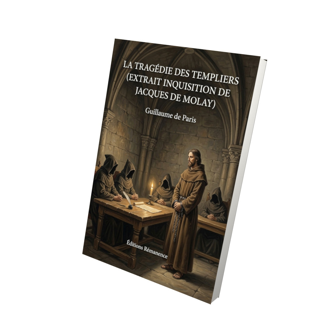 Livre La Tragédie des Templiers (extrait Inquisition de Jacques de Molay) par Guillaume de Paris - Vue 3D - Editions Remanence