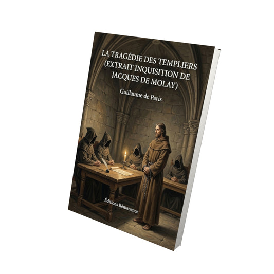 Livre La Tragédie des Templiers (extrait Inquisition de Jacques de Molay) par Guillaume de Paris - Vue 3D - Editions Remanence
