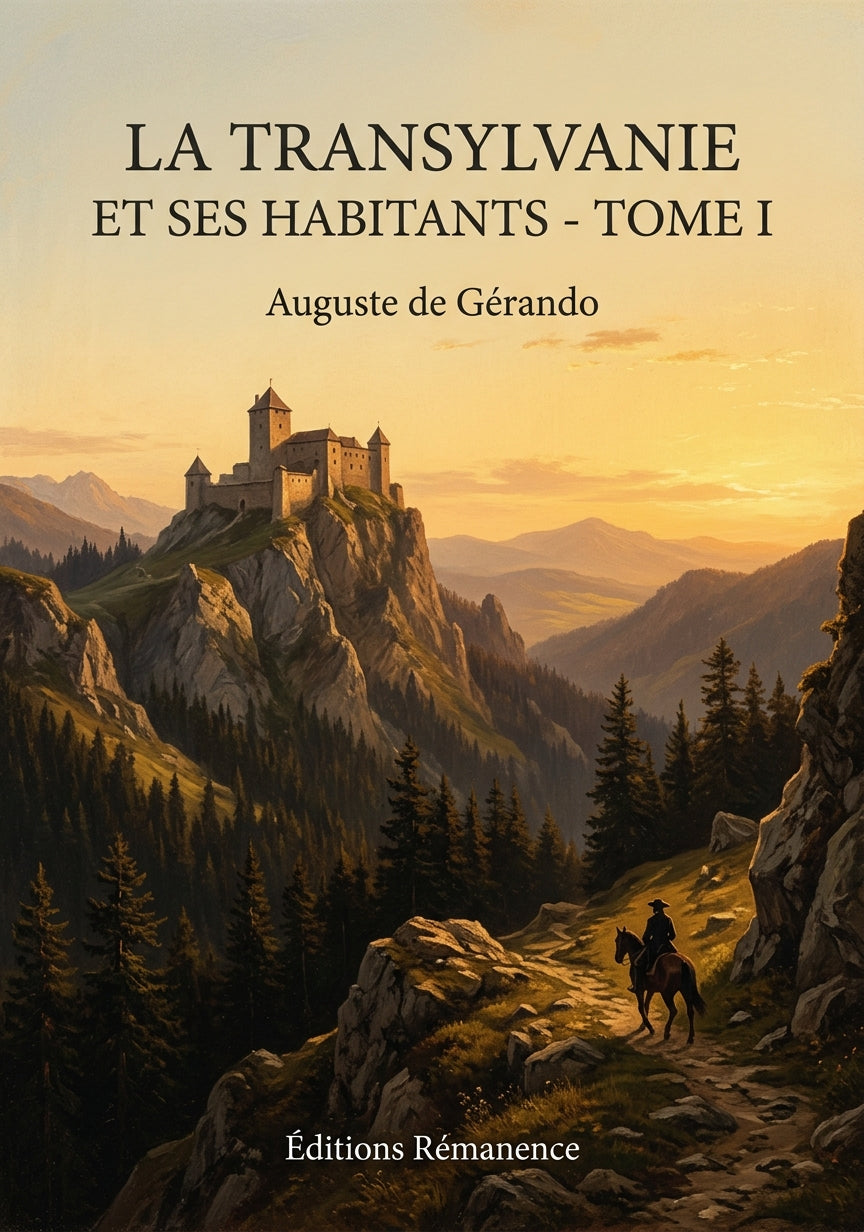 Livre La Transylvanie et ses habitants - Tome I par Auguste de Gérando - Couverture - Editions Remanence