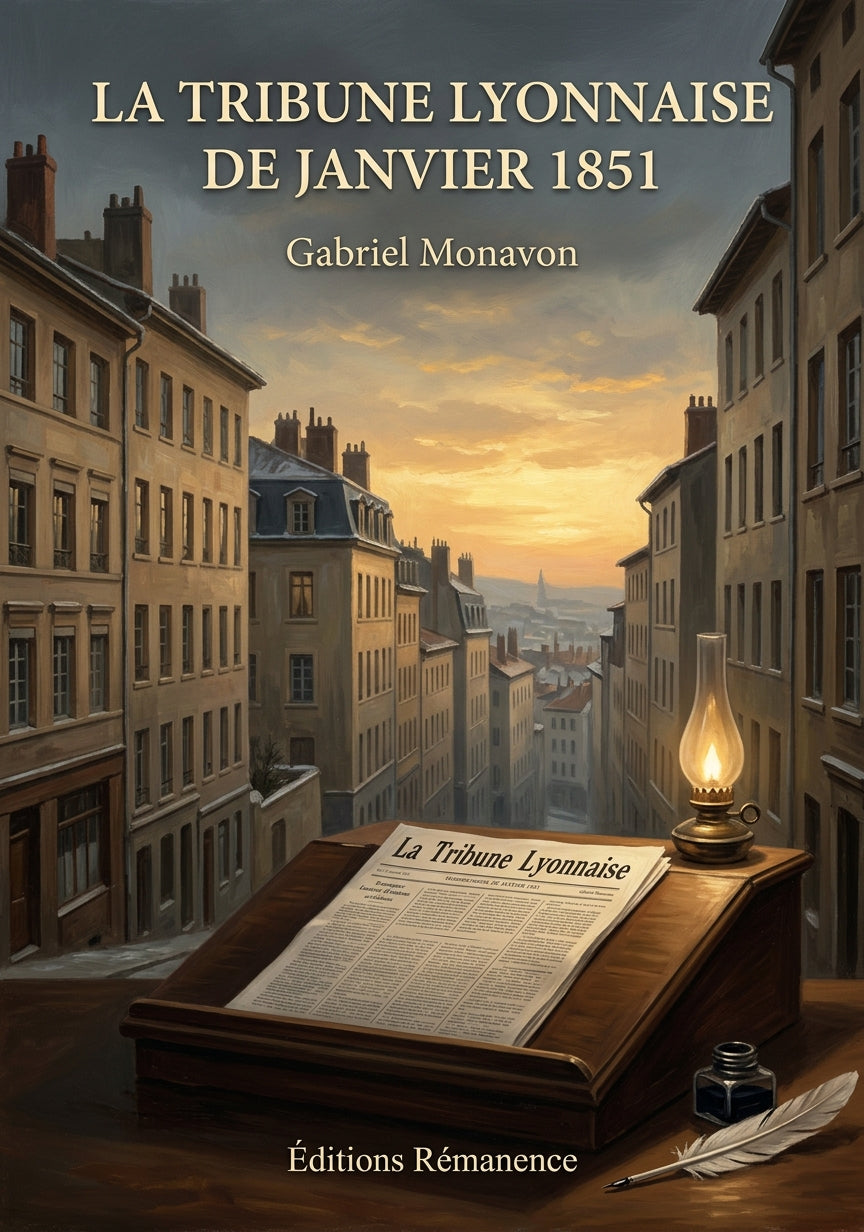Livre La Tribune lyonnaise de janvier 1851 par Gabriel Monavon - Couverture - Editions Remanence