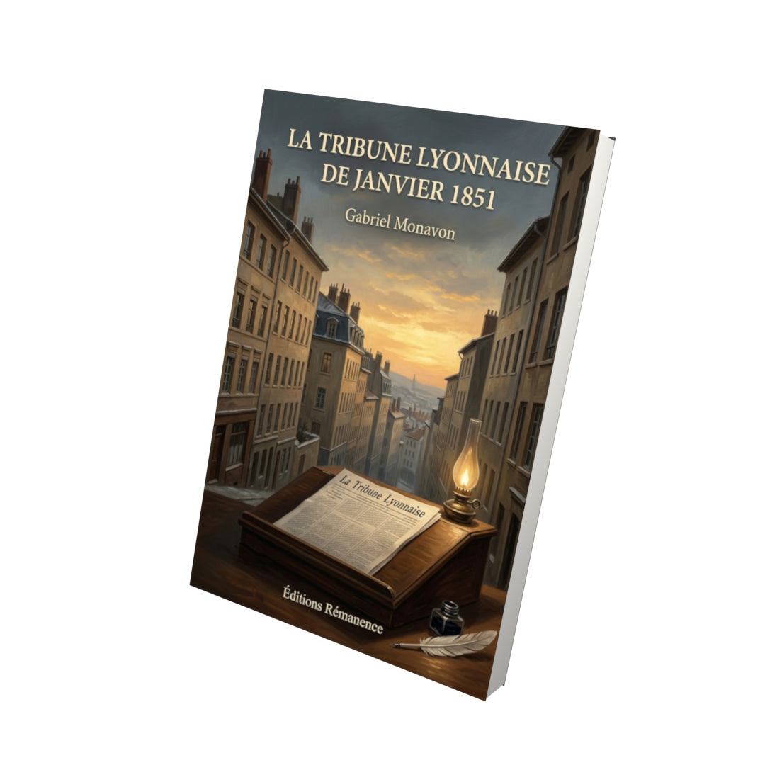 Livre La Tribune lyonnaise de janvier 1851 par Gabriel Monavon - Vue 3D - Editions Remanence