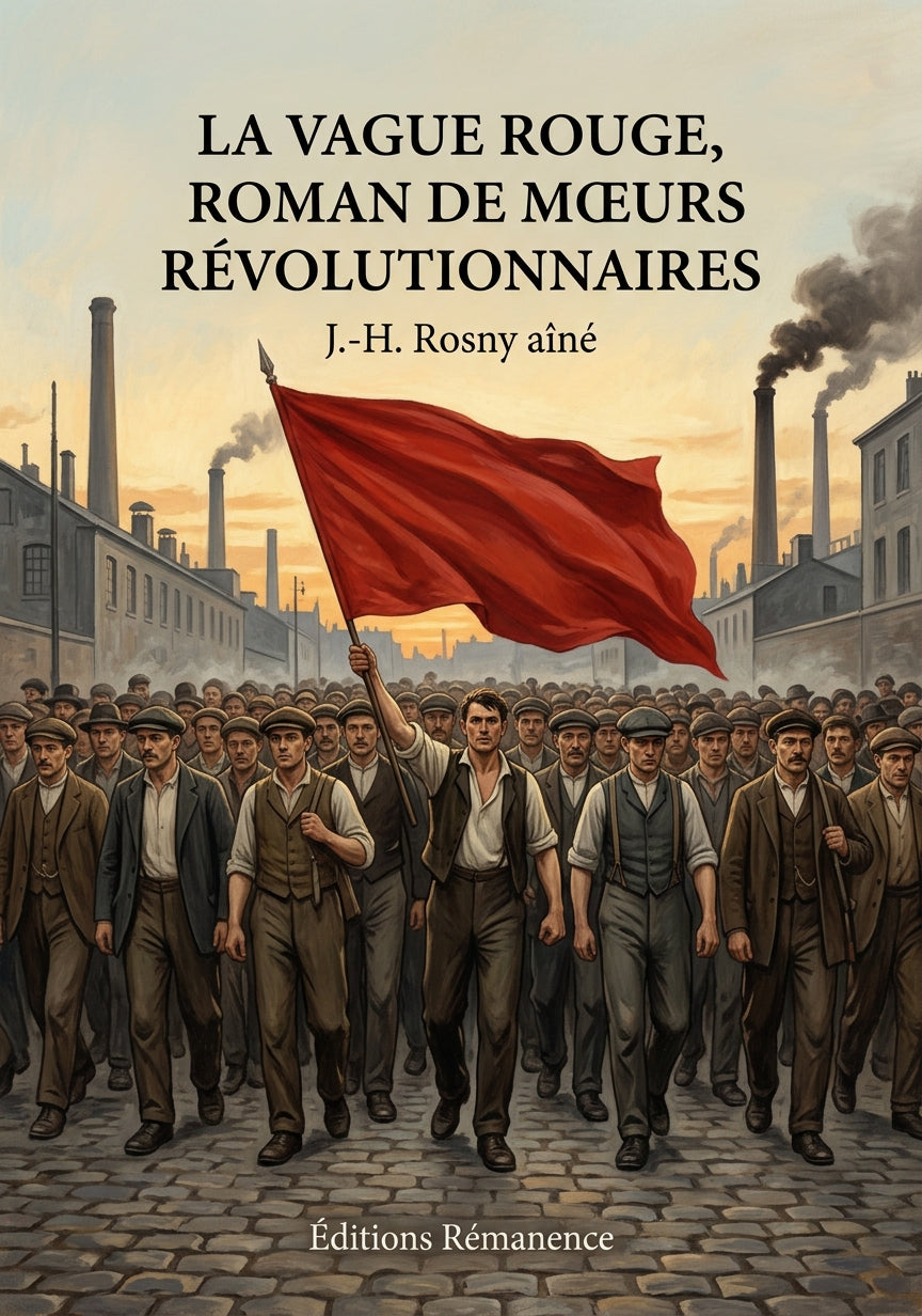 Livre La Vague rouge, roman de mœurs révolutionnaires par J.-H. Rosny aîné - Couverture - Editions Remanence