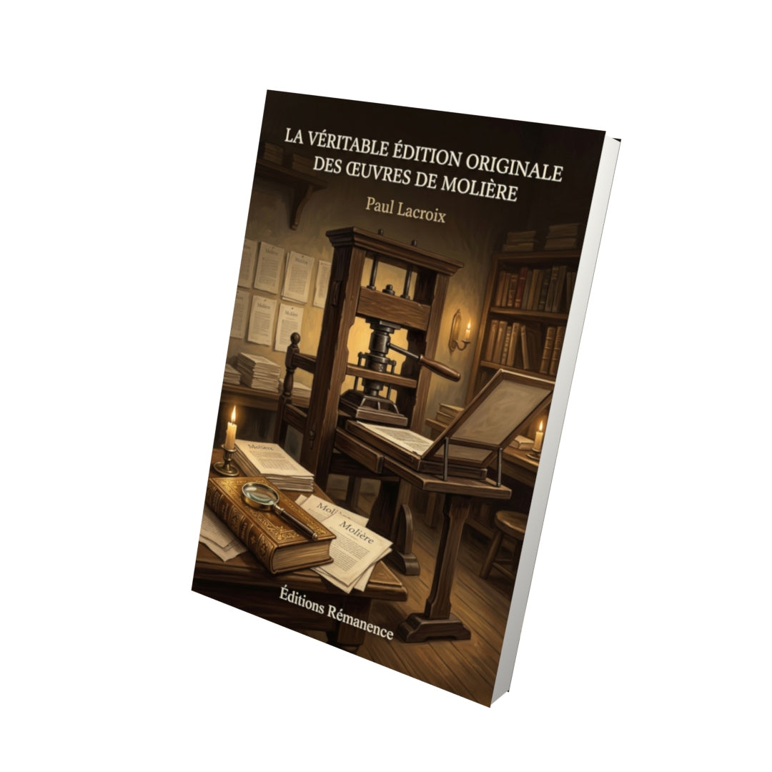 Livre La véritable édition originale des œuvres de Molière par Paul Lacroix - Vue 3D - Editions Remanence