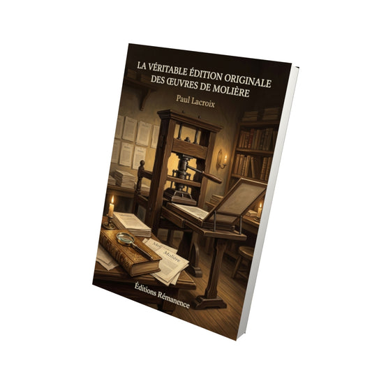 Livre La véritable édition originale des œuvres de Molière par Paul Lacroix - Vue 3D - Editions Remanence