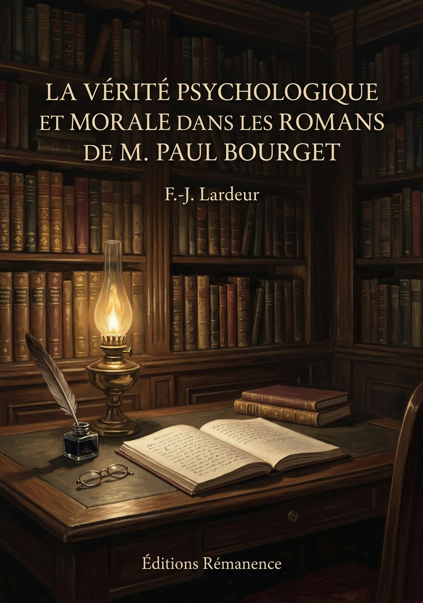 Livre La Vérité psychologique et morale dans les romans de M. Paul Bourget par F.-J. Lardeur - Couverture - Editions Remanence