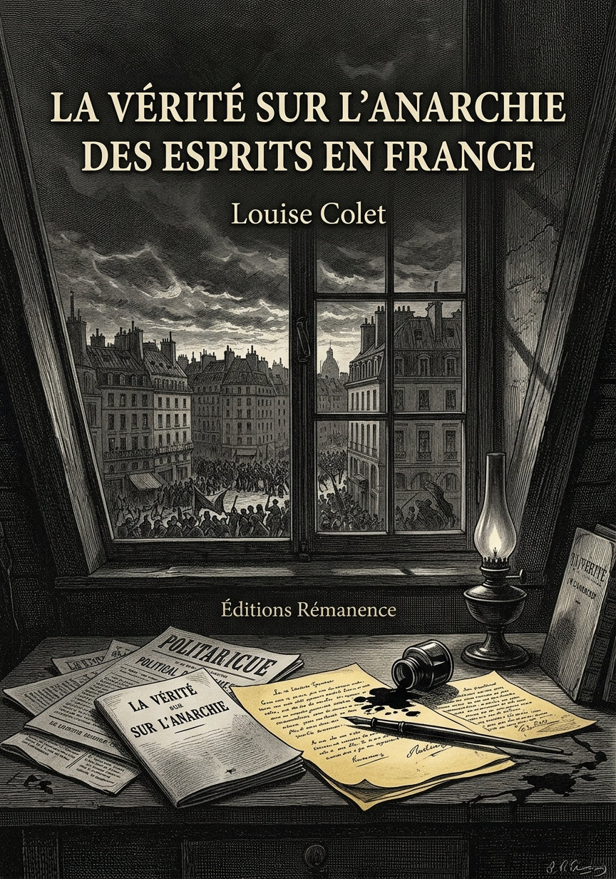 Livre La Vérité sur l’anarchie des esprits en France par Louise Colet - Couverture - Editions Remanence