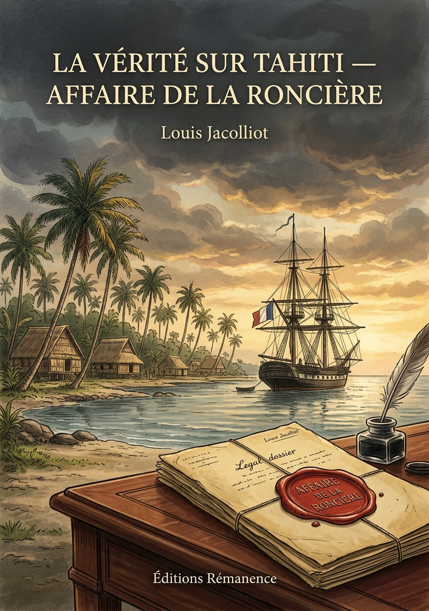 Livre La Vérité sur Tahiti — Affaire de la Roncière par Louis Jacolliot - Couverture - Editions Remanence