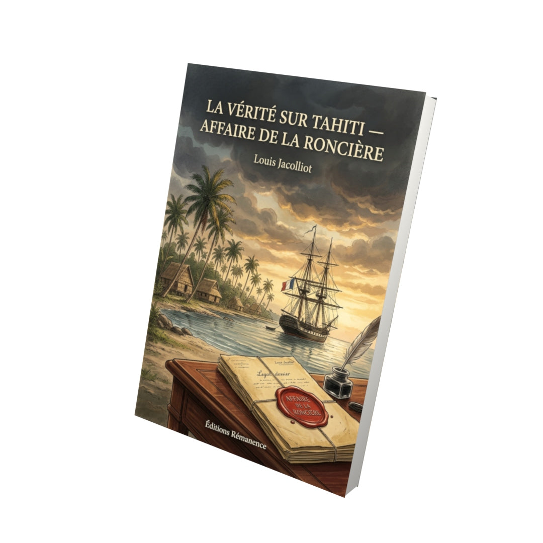 Livre La Vérité sur Tahiti — Affaire de la Roncière par Louis Jacolliot - Vue 3D - Editions Remanence