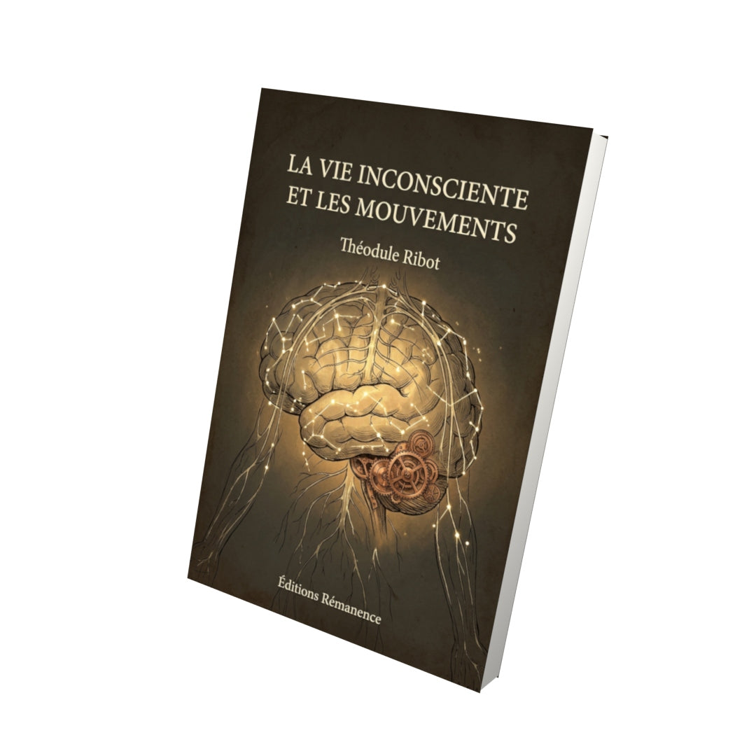Livre La vie inconsciente et les mouvements par Théodule Ribot - Vue 3D - Editions Remanence