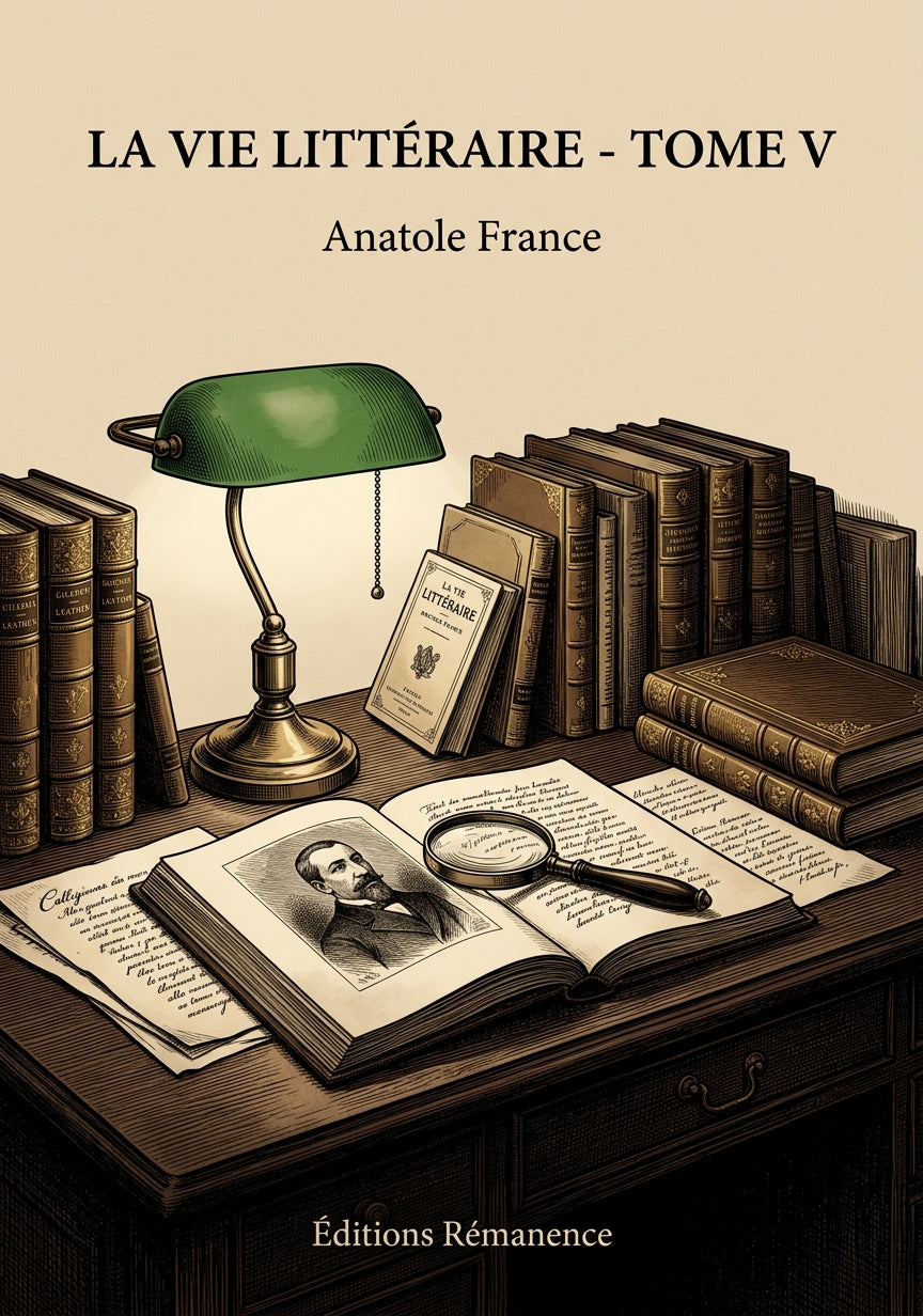 Livre La Vie littéraire - Tome V par Anatole France - Couverture - Editions Remanence
