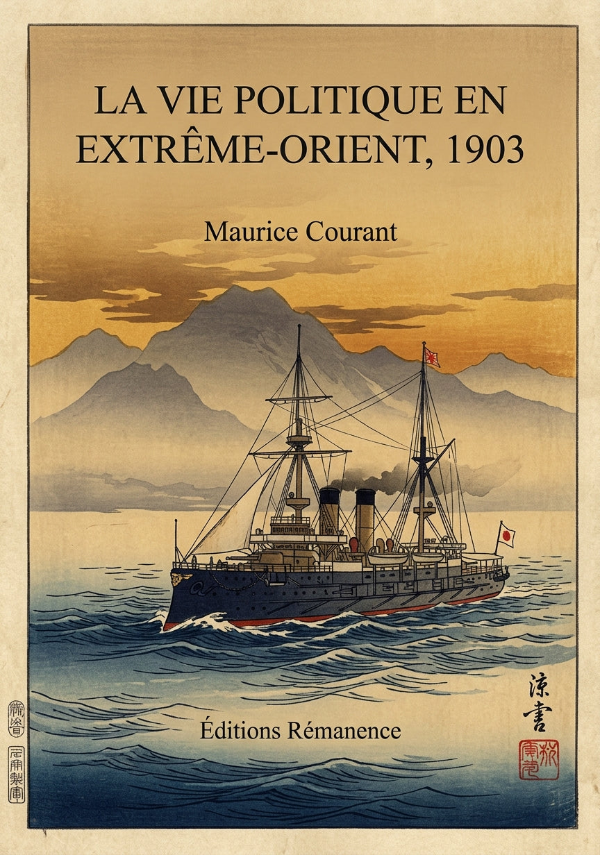 Livre La vie politique en Extrême-Orient, 1903 par Maurice Courant - Couverture - Editions Remanence