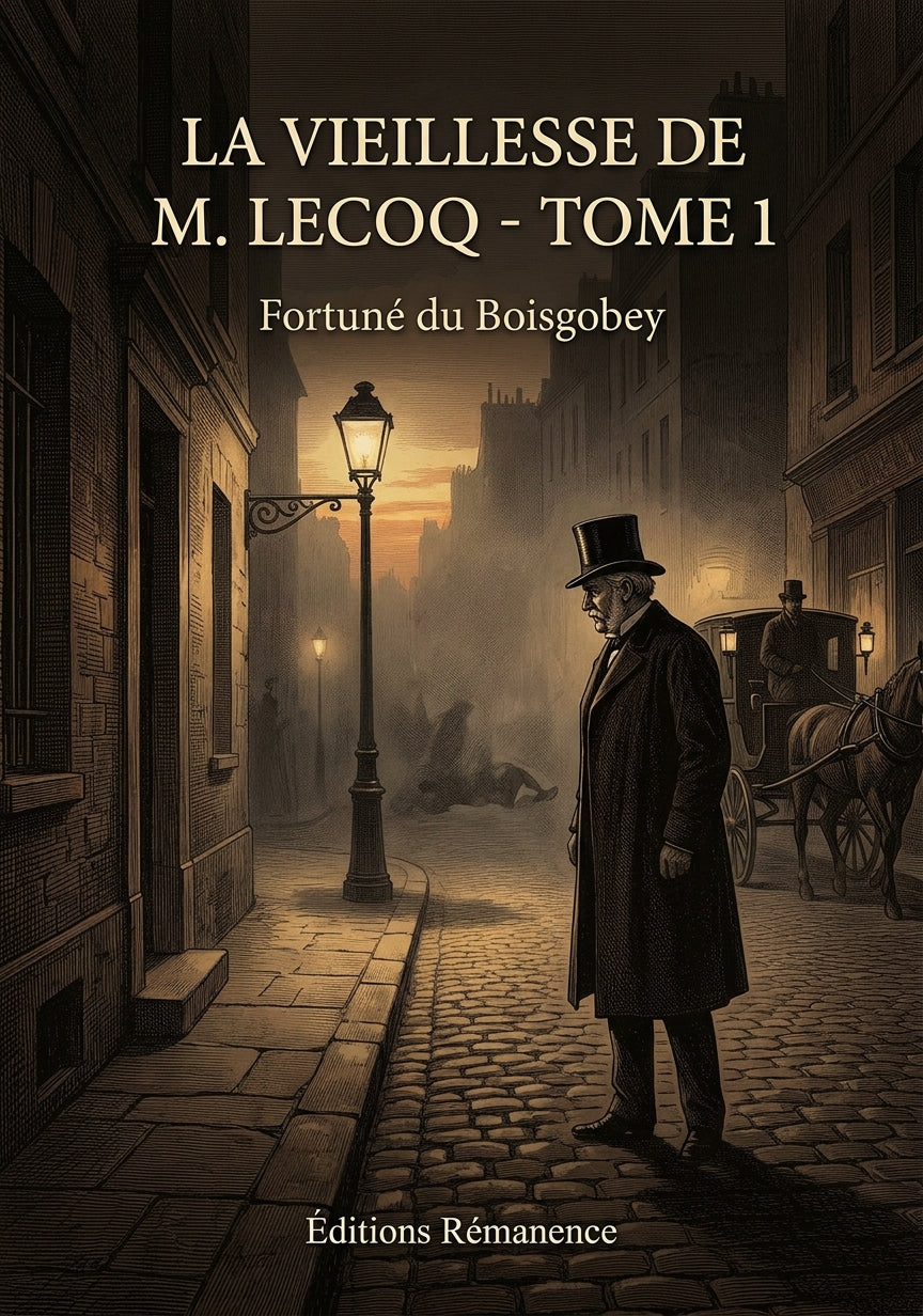Livre La Vieillesse de M. Lecoq - Tome 1 par Fortuné du Boisgobey - Couverture - Editions Remanence