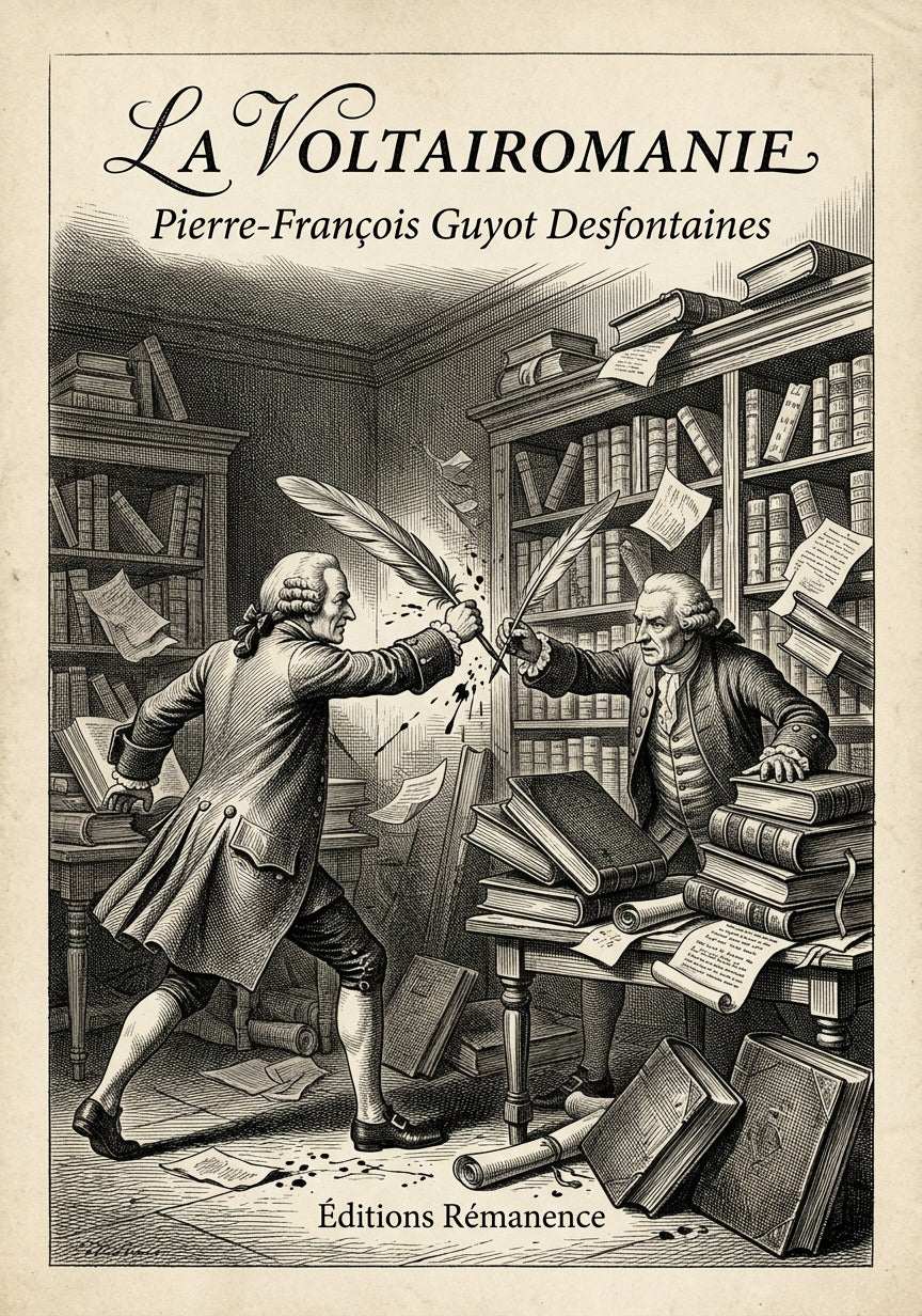 Livre La Voltairomanie par Pierre-François Guyot Desfontaines - Couverture - Editions Remanence