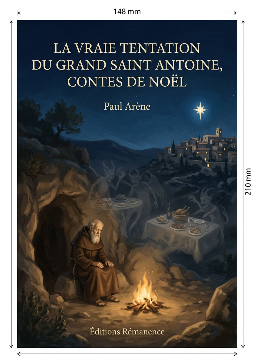 Livre La vraie tentation du grand Saint Antoine, contes de Noël par Paul Arène - Couverture - Editions Remanence