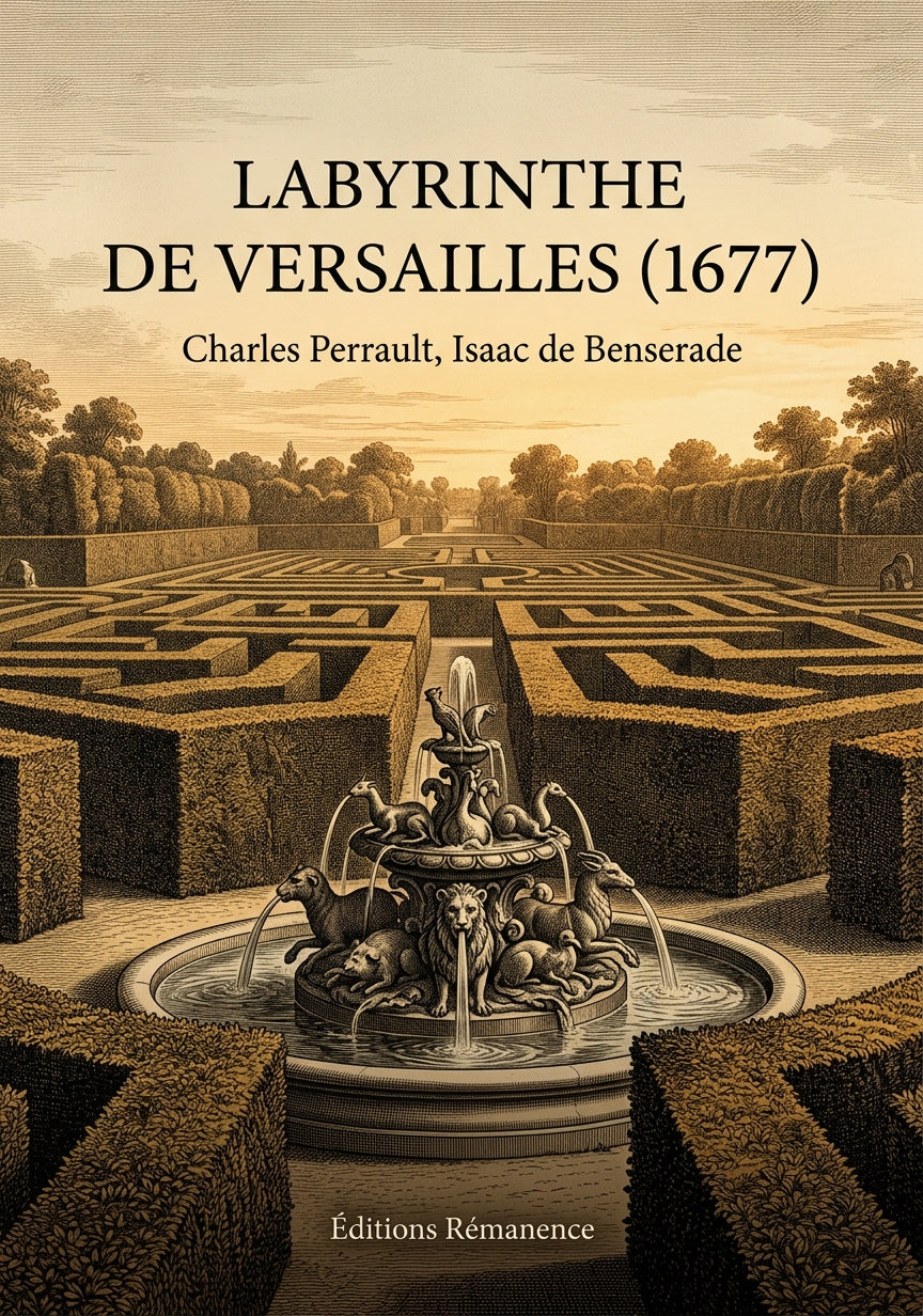 Livre Labyrinthe de Versailles (1677) par Charles Perrault, Isaac de Benserade - Couverture - Editions Remanence