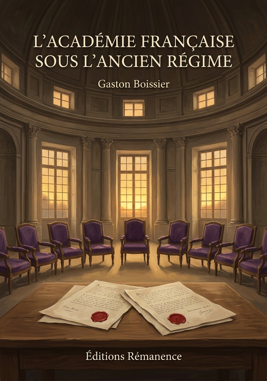 Livre L’Académie française sous l’ancien régime par Gaston Boissier - Couverture - Editions Remanence
