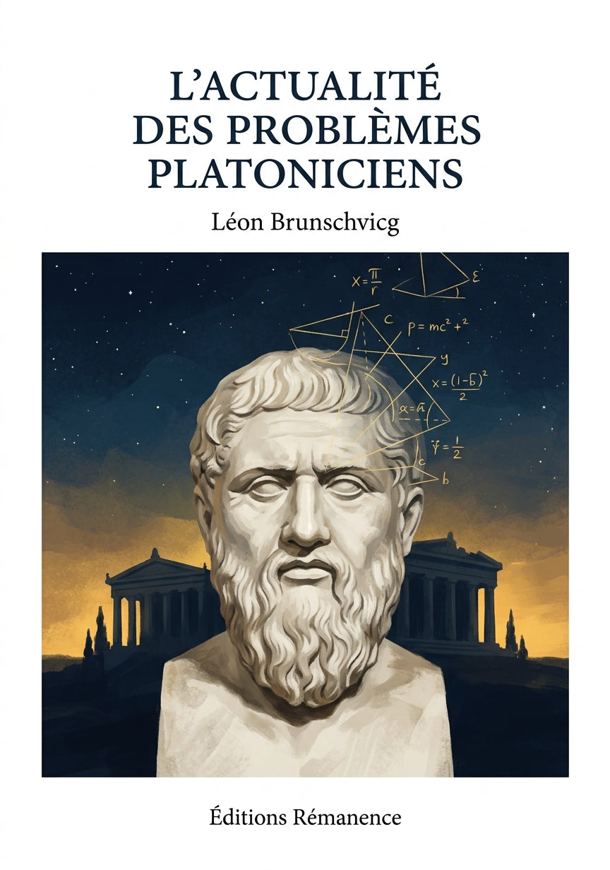Livre L’actualité des problèmes platoniciens par Léon Brunschvicg - Couverture - Editions Remanence