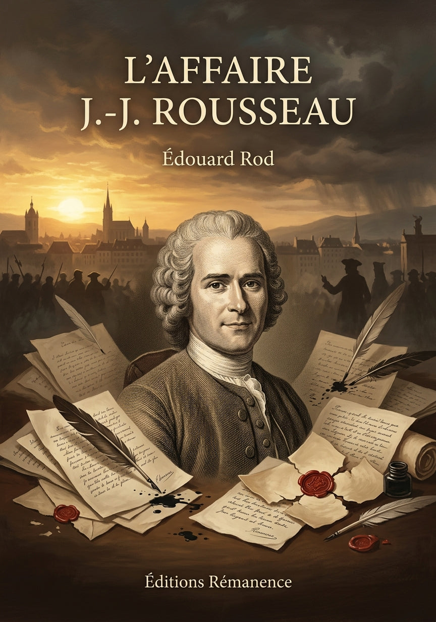 Livre L’Affaire J.-J. Rousseau par Édouard Rod - Couverture - Editions Remanence
