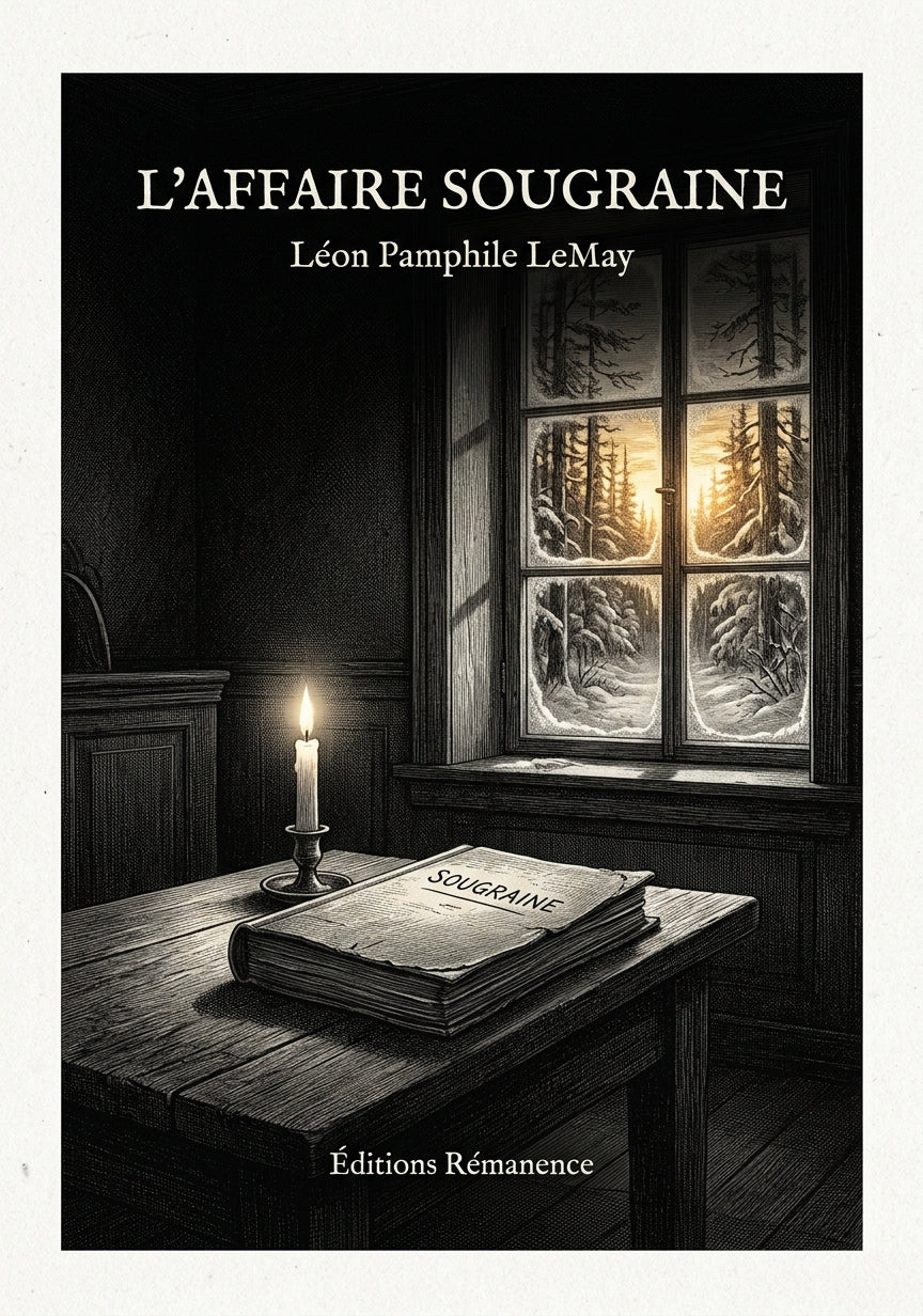 Livre L’Affaire Sougraine par Léon Pamphile LeMay - Couverture - Editions Remanence
