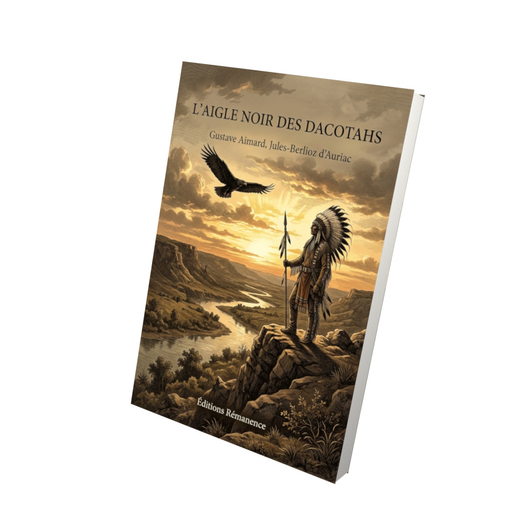 Livre L’Aigle noir des Dacotahs par Gustave Aimard, Jules-Berlioz d’Auriac - Vue 3D - Editions Remanence
