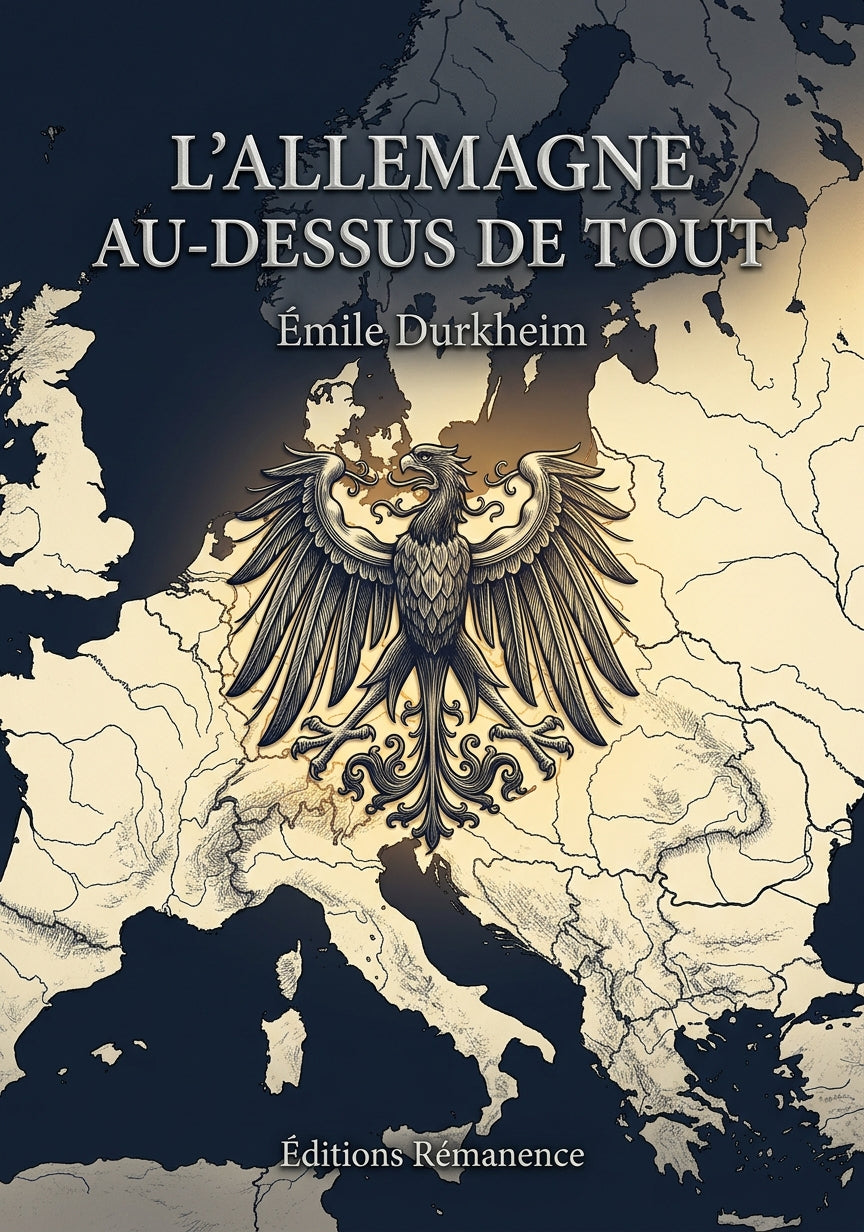 Livre L’Allemagne au-dessus de tout par Émile Durkheim - Couverture - Editions Remanence