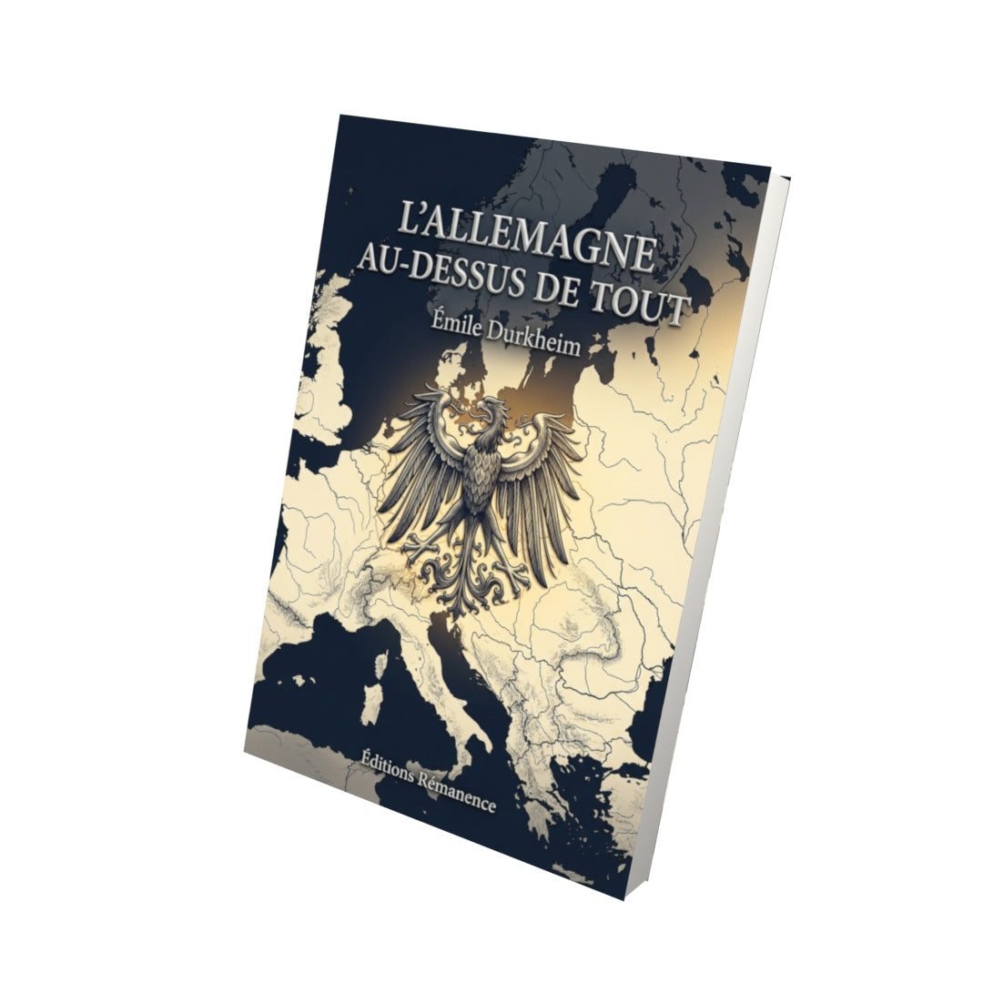 Livre L’Allemagne au-dessus de tout par Émile Durkheim - Vue 3D - Editions Remanence