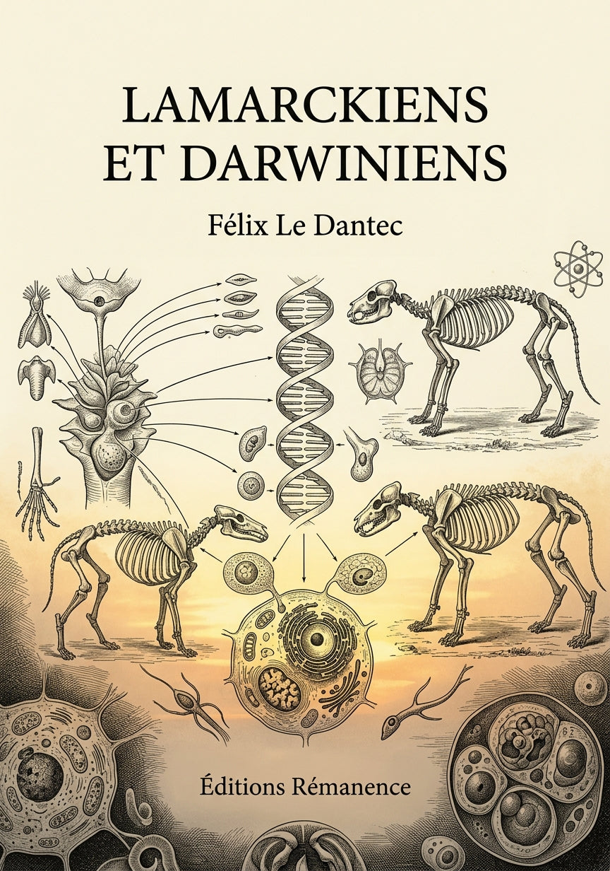 Livre Lamarckiens et Darwiniens par Félix Le Dantec - Couverture - Editions Remanence