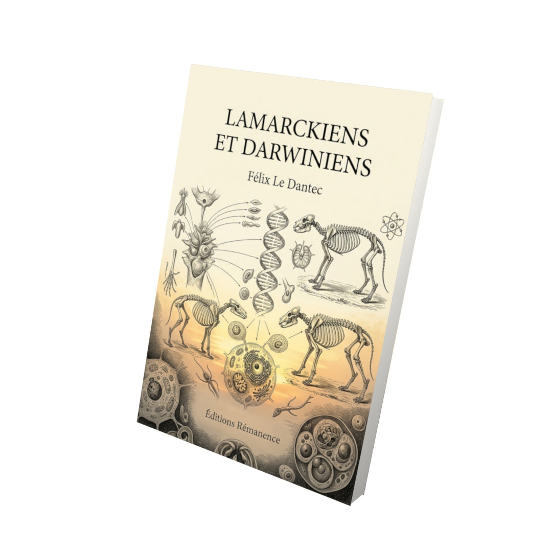 Livre Lamarckiens et Darwiniens par Félix Le Dantec - Vue 3D - Editions Remanence