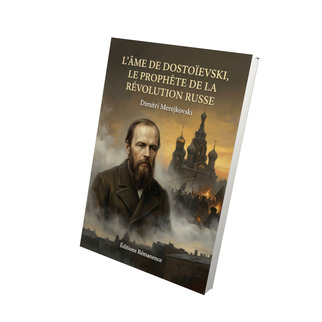 Livre L’Âme de Dostoïevski, le prophète de la Révolution russe par Dimitri Merejkovski - Vue 3D - Editions Remanence