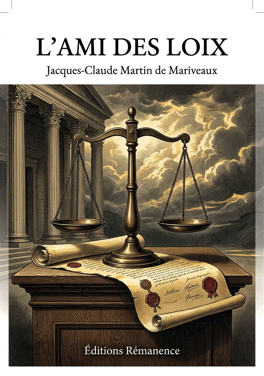 Livre L’Ami des Loix par Jacques-Claude Martin de Mariveaux - Couverture - Editions Remanence