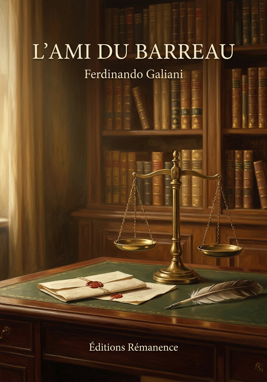 Livre L’Ami du barreau par Ferdinando Galiani - Couverture - Editions Remanence