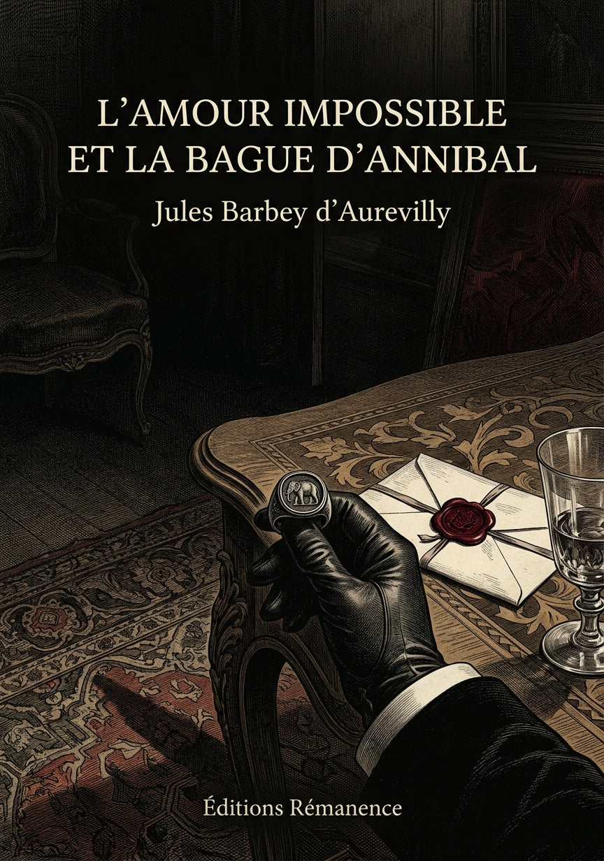 Livre L’Amour impossible et La Bague d’Annibal par Jules Barbey d’Aurevilly - Couverture - Editions Remanence