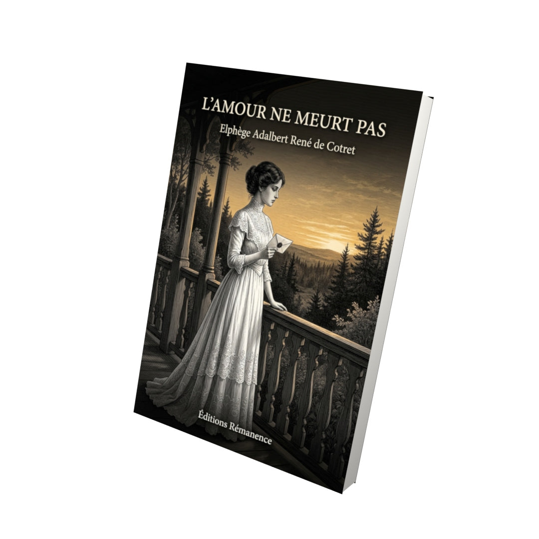 Livre L’amour ne meurt pas par Elphège Adalbert René de Cotret - Vue 3D - Editions Remanence