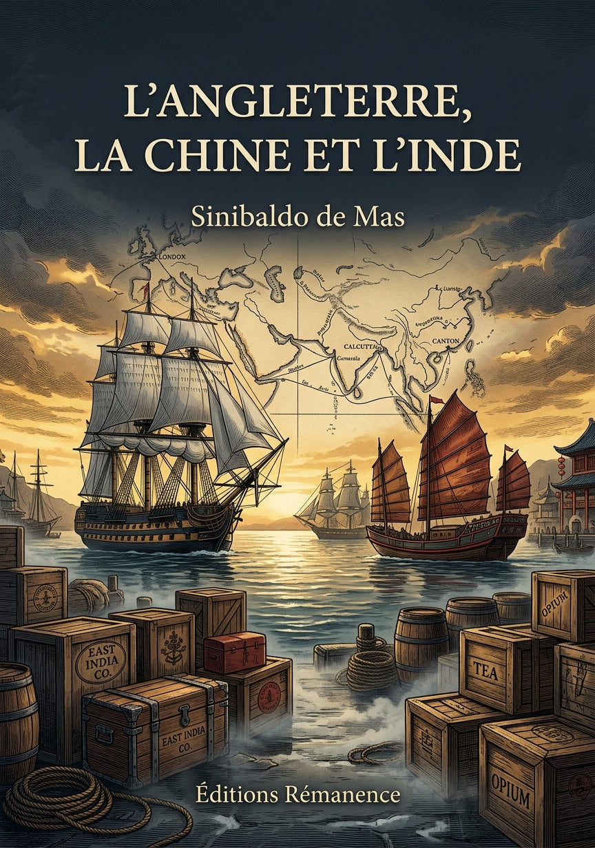 Livre L’Angleterre, la Chine et l’Inde par Sinibaldo de Mas - Couverture - Editions Remanence