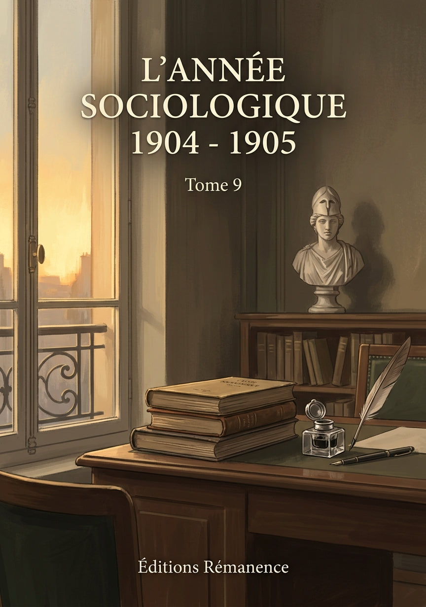Livre L’Année sociologique 1904 - 1905 par Tome 9 - Couverture - Editions Remanence