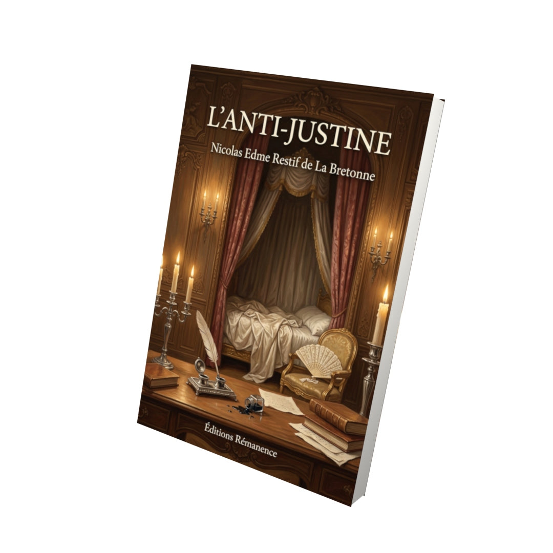 Livre L’Anti-Justine par Nicolas Edme Restif de La Bretonne - Vue 3D - Editions Remanence