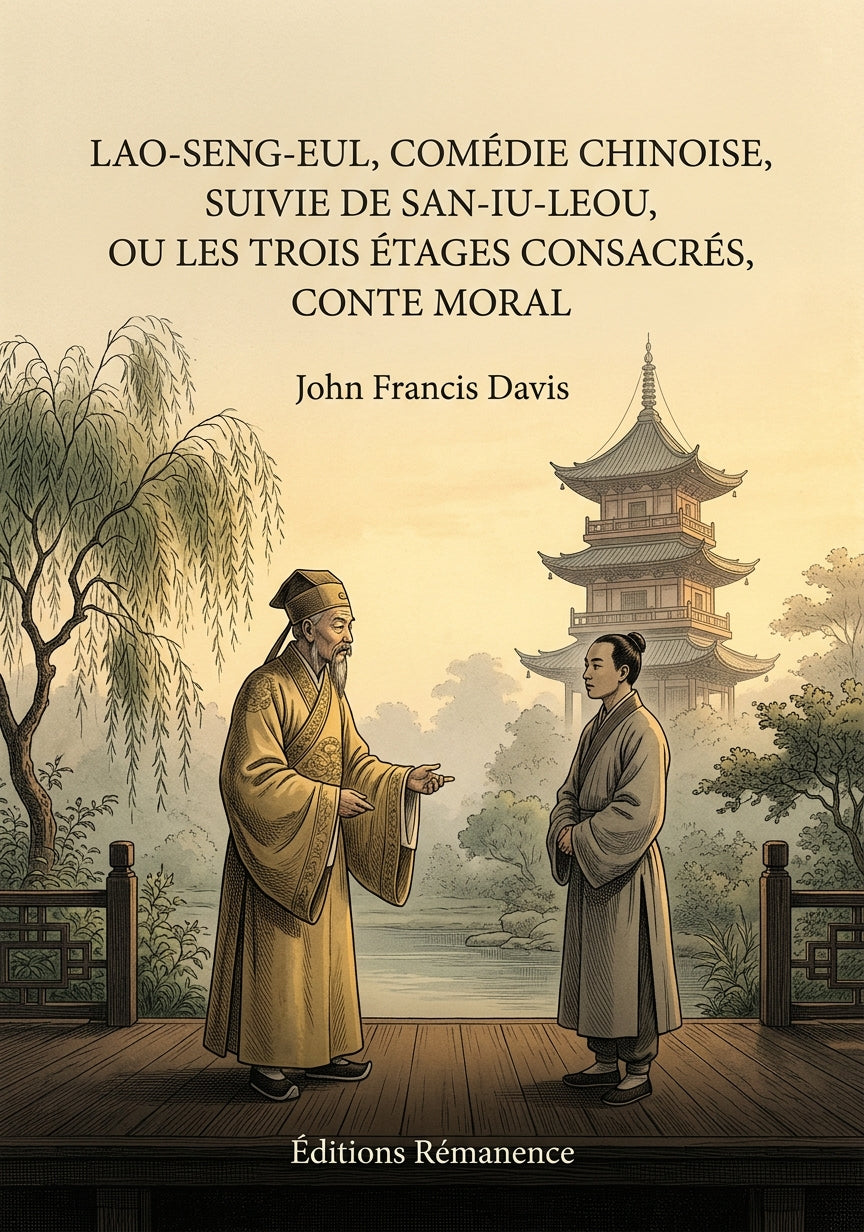 Livre Lao-Seng-Eul, comédie chinoise, suivie de San-Iu-Leou, ou les trois étages consacrés, conte moral par John Francis Davis - Couverture - Editions Remanence