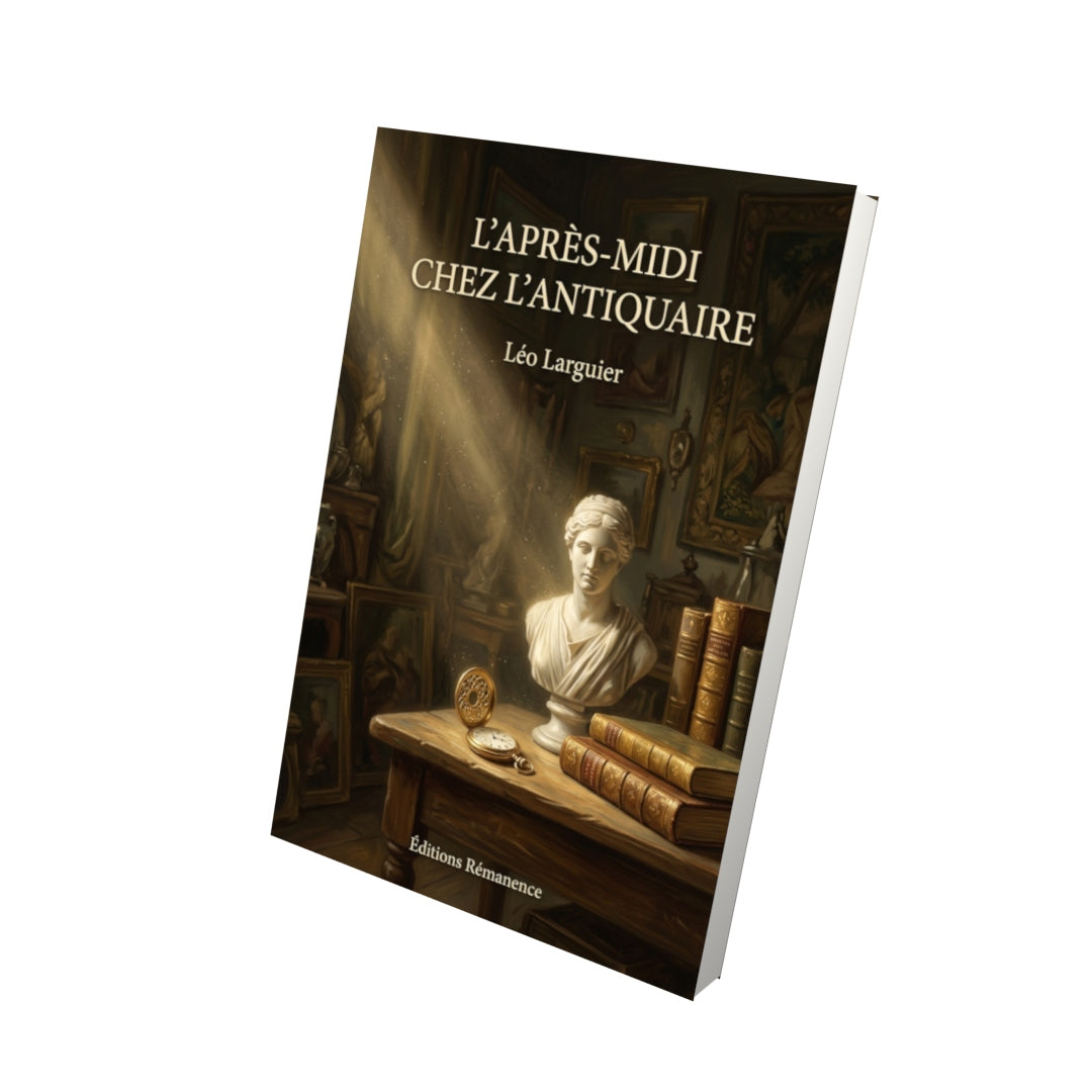 Livre L’Après-midi chez l’Antiquaire par Léo Larguier - Vue 3D - Editions Remanence