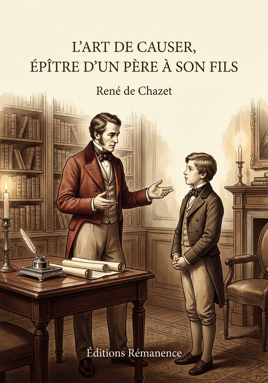 Livre L’Art de causer, épître d’un père à son fils par René de Chazet - Couverture - Editions Remanence