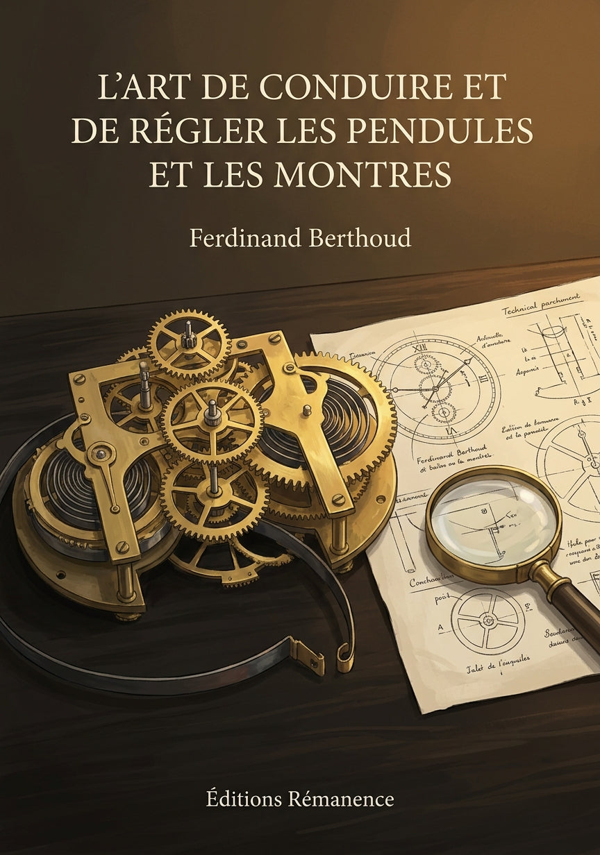 Livre L’Art de conduire et de régler les pendules et les montres par Ferdinand Berthoud - Couverture - Editions Remanence