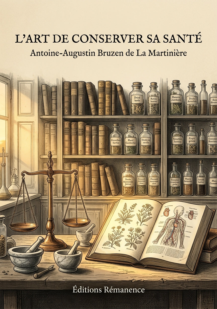Livre L’Art de conserver sa santé par Antoine-Augustin Bruzen de La Martinière - Couverture - Editions Remanence