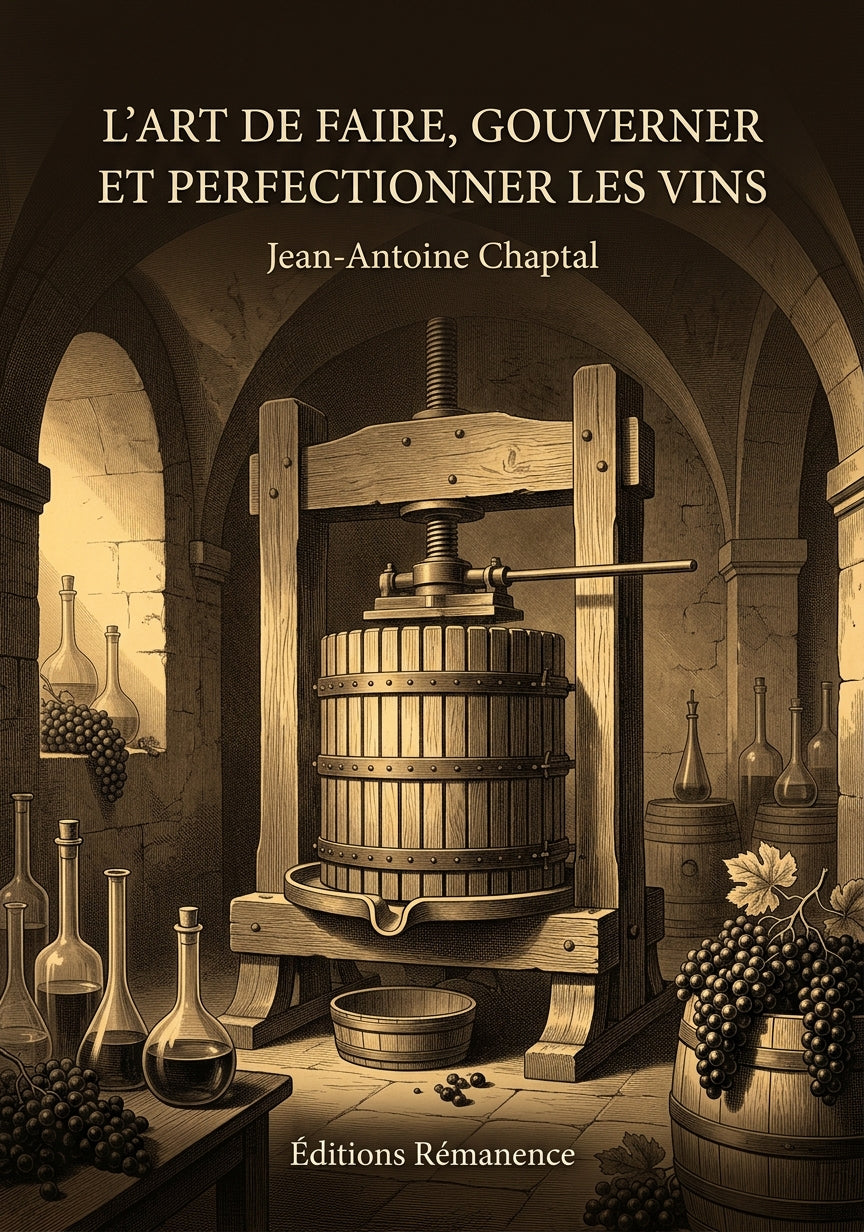 Livre L’art de faire, gouverner et perfectionner les vins par Jean-Antoine Chaptal - Couverture - Editions Remanence