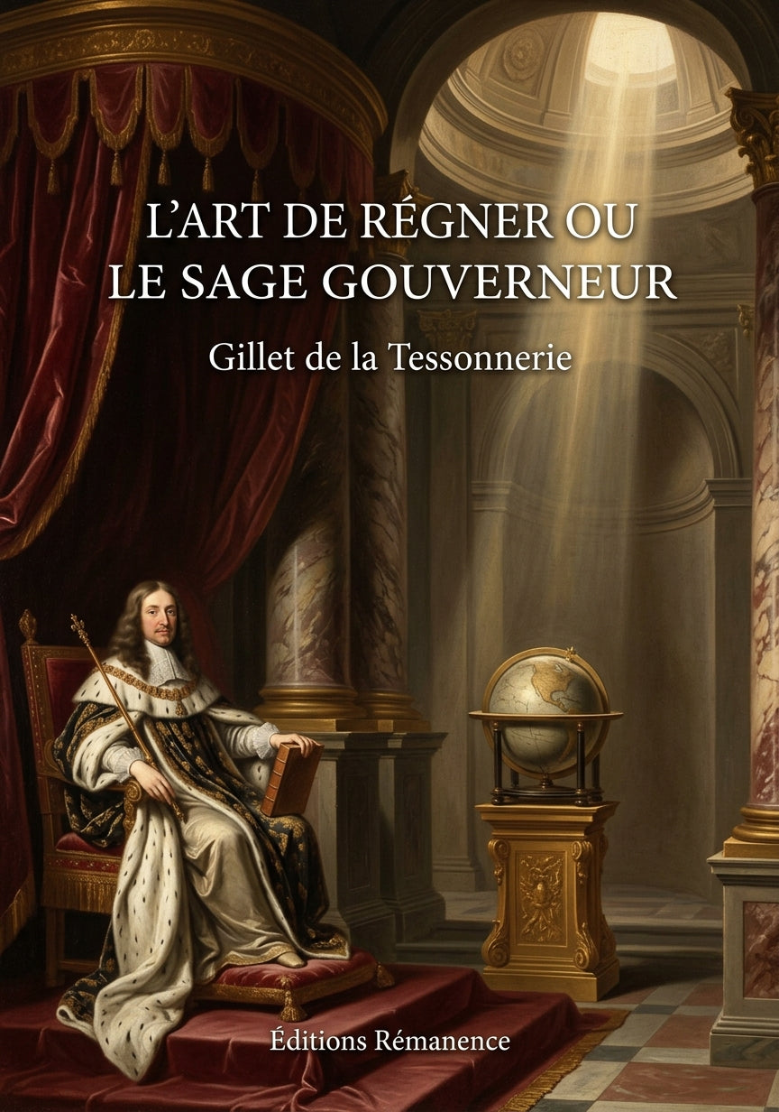 Livre L’Art de régner ou le Sage gouverneur par Gillet de la Tessonnerie - Couverture - Editions Remanence