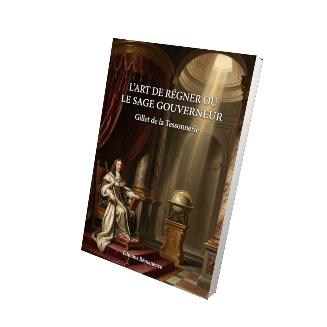 Livre L’Art de régner ou le Sage gouverneur par Gillet de la Tessonnerie - Vue 3D - Editions Remanence