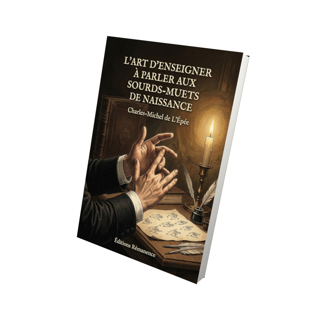 Livre L’Art d’enseigner à parler aux sourds-muets de naissance par Charles-Michel de L’Épée - Vue 3D - Editions Remanence