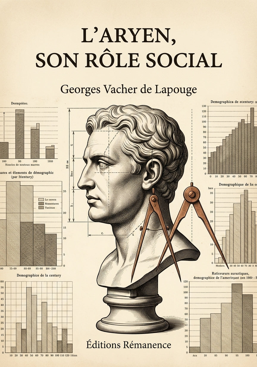 Livre L’Aryen, son rôle social par Georges Vacher de Lapouge - Couverture - Editions Remanence