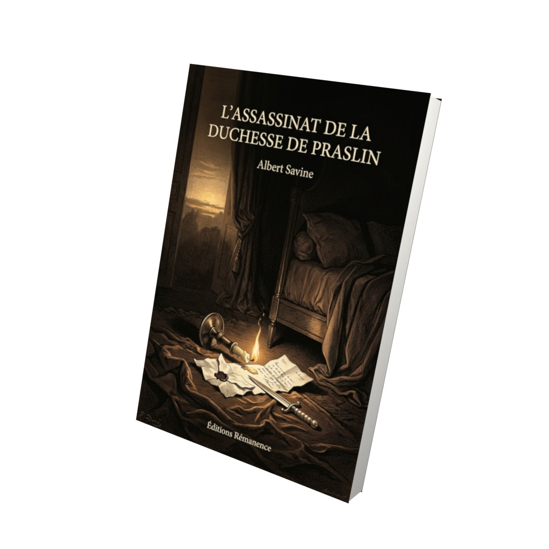 Livre L’Assassinat de la duchesse de Praslin par Albert Savine - Vue 3D - Editions Remanence
